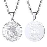 PROSTEEL Saint Michael Pendant Necklace with Stainless Steel Chain