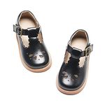 Felix & Flora Toddler Little Girl Black Mary Jane Dress Shoes - Ballet Flats for Girl Party School Shoes（Black,13 Little Kid