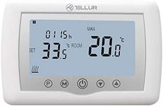 TELLUR SMART Wi-Fi Thermostat, Control via Phone App, Compatible with Alexa and Google Assistant, Child-Lock, Schedule, Programmable, Frost Protection, White