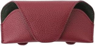 KEVANCHO Magnetic Sunglass Holder for Car Visor Clip, Leather Car Glasses Holder, Visor Accessories Eyeglasses Holder Glasses Storage Case (02-Red)