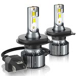 2PCS H4 LED Headlight Bulbs, For H4/9003/HB2 Car Motorcycle Headlights High Beam And Low Beam, 500% Brighter 6000K Eye-Protection White, Halogen Replacement, With Fan, Plug and Play, IP68 Waterproof