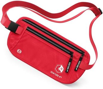 VENTURE 4TH Travel Money Belt, RFID Blocking Passport Holder - Red