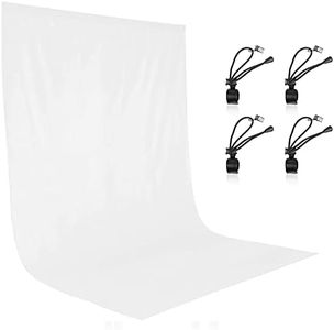 EMART White Backdrop for Photography, 6x9ft/1.8x2.8m [Muslin 100% Cotton],Photo Video Studio White Back Drop with 4 Clips for Photography Background Screen, Party Backdrop Curtains