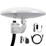 Outdoor TV Antenna -Antop Omni-Directional 360 Degree Reception Antenna Outdoor, Attic,RV Used, 65 Miles Range Amplifier Booster 4G LTE Filter, Waterproof, Anti-UV Easy Install (PL-