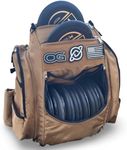 Discology Disc Golf OG V2 Disc Golf Bag | 26+ Disc Capacity | Premium Disc Golf Backpack Bag | Tough, Durable Design | 2 Large Top and Side Compartments | Top Patch Panel with Two Patchs Included