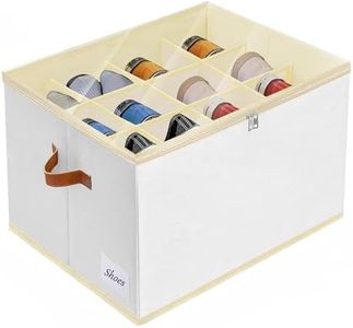 Euleryoo Boite Rangement Chaussure, Organisateur de Chaussures Convient pour 12 Paires de Boîtes à Chaussures Empilables - Étagère à Chaussures peu Encombrante - Organiseur pour Armoire à Chaussures