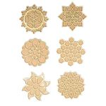 TOTA Rangoli Stencils – 4X4 inch Set of 6 MDF Rangoli Colour Stencils | Reusable 3D Rangoli Mats for Diwali Home Decoration Navratri Pongal Onam Puja | Unique