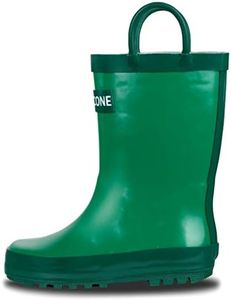 Lone Cone Rain Boots with Easy-On Handles for Toddlers and Kids, Grassy Green, 1 Little Kid