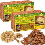 Halatool 2Pack Natural Coconut Chips Substrate 2.2LB Coconut Husk for Reptiles Bedding Coco Husk Terrarium Substrate for Ball Python Frog Snake Gecko Hermit Crab Tortoise