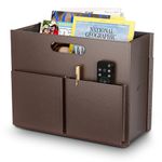 ABC life Magazine Holder Magazine Rack Floor, Stable Foldable PU Leather Newspaper Book Storage Basket Box, Upgraded Magazine File Folder Organizer Free Standing, for Living Room Home Office, Brown