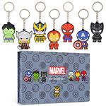 Marvel Boys Keyrings Black Panther Captain America Iron Man Hulk Spiderman Keyring Avengers Accessories Collectables 7 Pack Mini Figures Keyrings for Kids Avengers Gifts