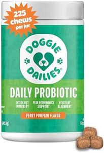 Doggie Dailies Probiotics for Dogs, 225 Soft Chews, Advanced Dog Probiotics with Prebiotics, Relieves Dog Diarrhea, Improves Digestion, Enhances Immune System, Improves Overall Health (Pumpkin)