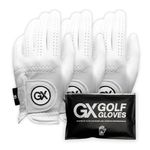 GX Golf Gloves 3-Pack | The Players Cabretta Premium Men's Leather Golf Glove – Precision Fit, Superior Grip, Long-Lasting Durability, Breathable Performance (Worn on Left (Right Handed Golfer), M)