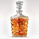 INOVIQUE Solitaire Crystal Liquor Decanter Bottle | 850ML | Set of 1 PC | Decanter for Whiskey, Wine, Bourbon and More