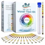 16 in 1 Water Test Kit - High Sensitivity Test Strips detect pH, Hardness, Chlorine, Lead, Iron, Copper, Nitrate, Nitrite|Home Water Purity Test Strips for Aquarium, Pool, Well & Tap Water |100 Strips