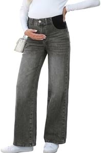 BLENCOT Maternity Jeans Wide Leg Casual Women Pregnancy Pants
