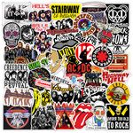 CodersParadise Pack of 52 Classic Rock Band Vinyl Stickers for Laptop, Journal, Guitar, Mobile Phone - Waterproof Residue Free Multicolor Stickers - 3 Inches for Metal, Glass, Wooden, Plastic Surface