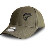 KUBILA Bass Fish Hats for Men Women - Fly Fishing Gifts Dad Hat Baseball Caps, Dark Grey, One Size