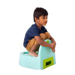 Pottychair (Green) Sqwhat 3-in-1 Indian/Squat style and western style potty chair, with an adaptable toilet seat/adapter with removable collection tray, 12 months to 6 years or max 20kgs/110cms tall