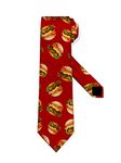 Cubirmin Funny Ties for Men Teen Boys Fashion Novelty Silm Necktie Adjustable Neck Tie for Wedding Party Meeting Outfit, Red Hamburger, One Size