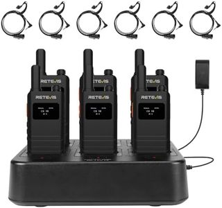 Retevis B63S Walkie Talkie, Radioline Walkie-Talkie con Caricatore 6-Porto, RT622P (3.0) Ultrasottile,1620mAh, LCD, con Auricolari, Ricetrasmittenti Professionali per Hotel, Ristoranti (6 Pack, Nero)