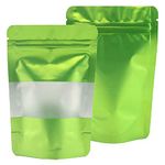 TRUE SHOP Polyester The Ultimate Solution For Food Storage - Foil Pouch Stand-Up Bags With Self-Sealing Technology Matt Green 500 Gram (10Inchx6Inch) Or(25Cmx16Cm) (Pack Of 100)