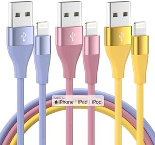 iPhone Charger 3Pack 10FT Apple MFi Certified Lightning Cable Fast Charging iPhone Charger Cord Compatible with iPhone 14 13 12 11 Pro Max XR XS X 8 7 6 Plus SE and More - Colorful