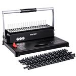 TIANSE Binding Machine, 21-Hole, 450 Sheet, Spiral Binding Machine with Starter Kit 100 PCS 3/8'' Comb Binding Spines, Comb Binding Machine Perfect for Daily Office Documents