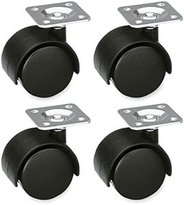 Amig - Pack de 4 ruedas para muebles mod. 1500 | Con pletina de acero | Medida: Ø 35 mm | Carga máxima por rueda: 25 kg |Fabricadas con nylon | Color negro | Sin freno