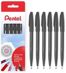 Pentel Black S520-A Original Felt Tip Pens 2mm Tip 1mm Line (Pack of 6)