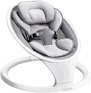 VANTRO Multifunction Electric Swing with Bluetooth Music, 5 Speed Settings, Remote Control, Ultra-Soft Washable Seat, and 5-Point Safety Harness – Perfect for Newborns and Infants