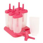 Homiu Popsicle Moulds with Sticks, Ice Lolly Mould Ice Cream Mould, for 6 Pieces, BPA Free, Homemade Frozen Dessert Reusable Easy Release Ice Pop Maker, Improve Design (Pink)