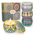 Scented Candles Gift Set 4.4oz × 4 Count - Rosemary, Lavender, Vanilla, Gardenia - Natural Soy Aromatherapy Chandelles Parfumées