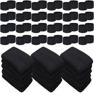 Lounsweer 72 Pcs Sweatbands Bulk for Summer Camp Teams, Sports Fans, Athletic Activities - Wristbands for Field Day, Gym Party Favors (Black)