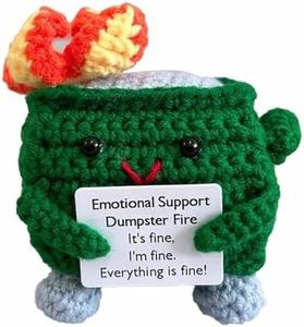 iHPH7 Crochet Dumpster Fire Crochet Dumpster Fire Creative Crochet Toy Gifts Snowflake Crystal Ornament (Green, One Size)