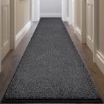 DOMUSTEX Washable Runner Rug 32" x 96" Rectangular, Non Slip Absorbent Indoor Entryway Rug for Floor, Laundry, Hallway, Bedroom (Roll Packing)