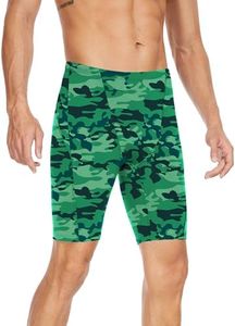 Fiteng Men's Swim Jammers - Athletic Training Endurance Swimsuits Racing Competition Swimwear Sizes: 32-42 Camo
