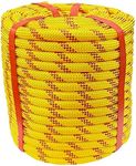 Arborist Rigging Rope Bull Rope (1/2 in x 200ft) Polyester Braided Arborist Rope 48 Strands for Various Outdoor Applications Construction Climbing Swing Sailing