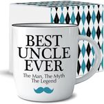 Gifffted Worlds Best Uncle Ever Coffee Mug for My Coolest Uncle, Funny Gifts Ideas from Niece or Nephew, Greatest Uncles Birthday Presents Men Mugs for Christmas and Valentines Day, Cups 13 Oz Cup