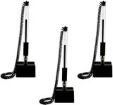 NUOBESTY 3pcs Secure Counter Pens with Adhesive Chain Desktop Gel Ink Pen Security Pen Holder Stand Type Spring Joint Pen for Reception Desk