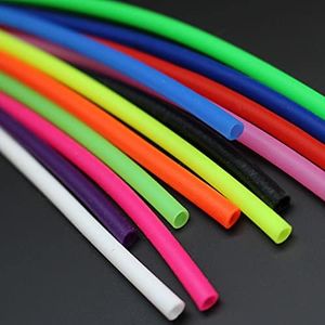 Tigofly 12 pcs 12 Colors UV Silicone Tube 3mmX4mm Small Soft Flexible Hollow Tube 10" Fly Tubing Fly Tying Tubes Material Fly Fishing