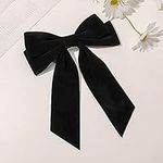 Velvet Hair Bow Clips for Women Girls Black Hair Bows for Teen Girls French Barrettes Hair Pins for Women Large Bowknot Hair Clip