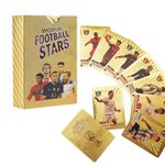 23/24 Premier League & UEFA Football Cards | Limited Edition Set - 55 Golden Foil Cards | World Cup Football Star 2023/2024 Cards | Golden Football Cards in Collector Tin for Football F