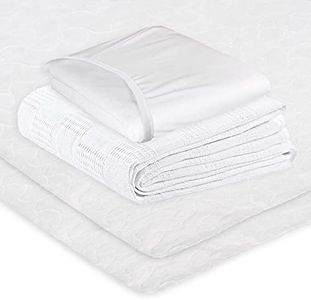 TL Care Health, Hospital Bed Sheet Set with Pads, for Medical or Home Care, 1 Fitted Sheet, 1 Blanket and 2 Flat Incontinence Pads, 4 Piece Set