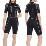 Goldfin Women Wetsuit Shorty, 3mm Men Neoprene Diving Suit Thermal for Surfing Diving Swimming Back Zip for Water Sports (Womens, S)