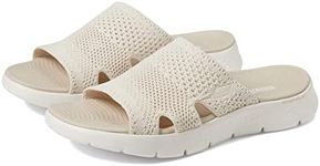 Skechers Women's Go Walk Flex Sandal-Elation Slide, Natural, 10 US