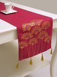 Blanc 9 Dainty Home & Kitchen Pure Cotton Printed 4/6 Seater Table Runner|(33x182) cm