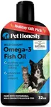 Pet Honesty Omega-3 Fish Oil for Dogs and Cats (32oz) - Better Than Salmon Oil for Dogs - Skin and Coat Supplement - EPA + DHA Fatty Acids - Supports Shedding, Skin, Immunity, Joint, Brain & Heart