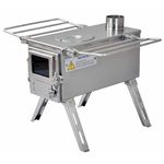 Winnerwell Nomad Small Tent Stove | Portable Tiny Wood Burning Stove for Tents, Shelters, and Camping | 450 Cubic Inch Firebox | Precision Stainless Steel Construction | Includes Chimney Pipe