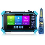 Rsrteng IP Camera Tester with Cable Tracer, IPC-5100C Plus 8MP AHD CVI TVI CVBS IP Camera Test 4K HD Display Video Monitor 5inch IPS Touch Screen IPC Tester Support POE PTZ WiFi RS485 HD & VGA